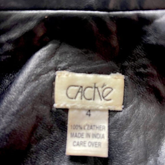 Cache 100% leather jacket (black) size 4 Great condition! - Picture 4 of 4